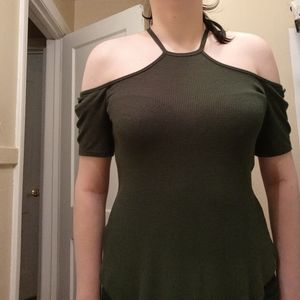 Rue21 Green Cold Shoulder Shirt